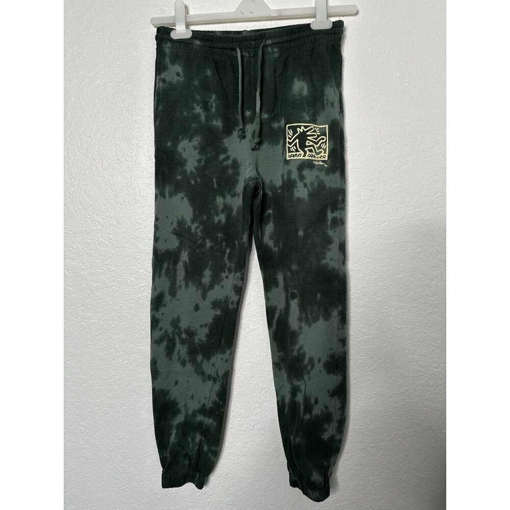Keith Haring Men's‎ Tie Dye Dark Jade Green Jogger Sweatpants Size XS EUC